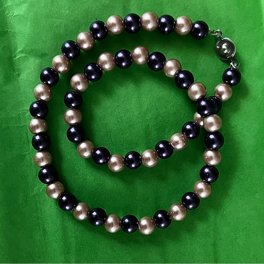 Vintage Teng Yue 16.5" Purple Pink Cultured Pearl Necklace Magnetic Clasp Mint"